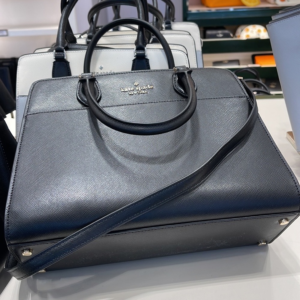 Kate Spade Madison Safiano Leather Medium Satchel Handbag 
COLOR: Black 
NWT - Picture 16 of 16